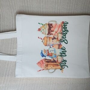 Winter Coffee Tote Shoulder Bag NWT Christmas  Holiday Season